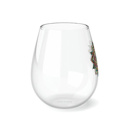 Multicolor Mandala Stemless Wine Glass