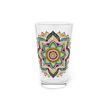 Multicolor Mandala Pint Glass, 16oz