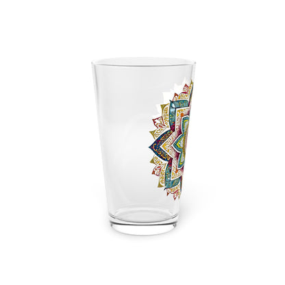 Multicolor Mandala Pint Glass, 16oz