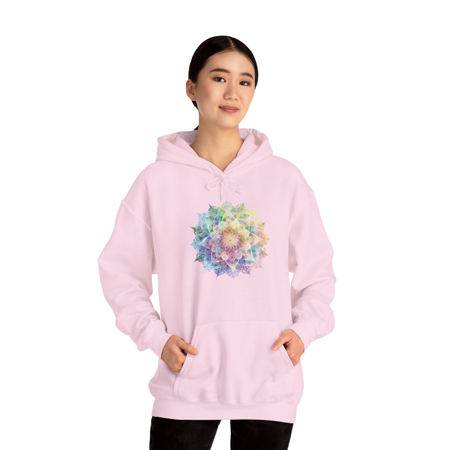 Women's Multicolor Pastel Mandala Pullover Hoodie