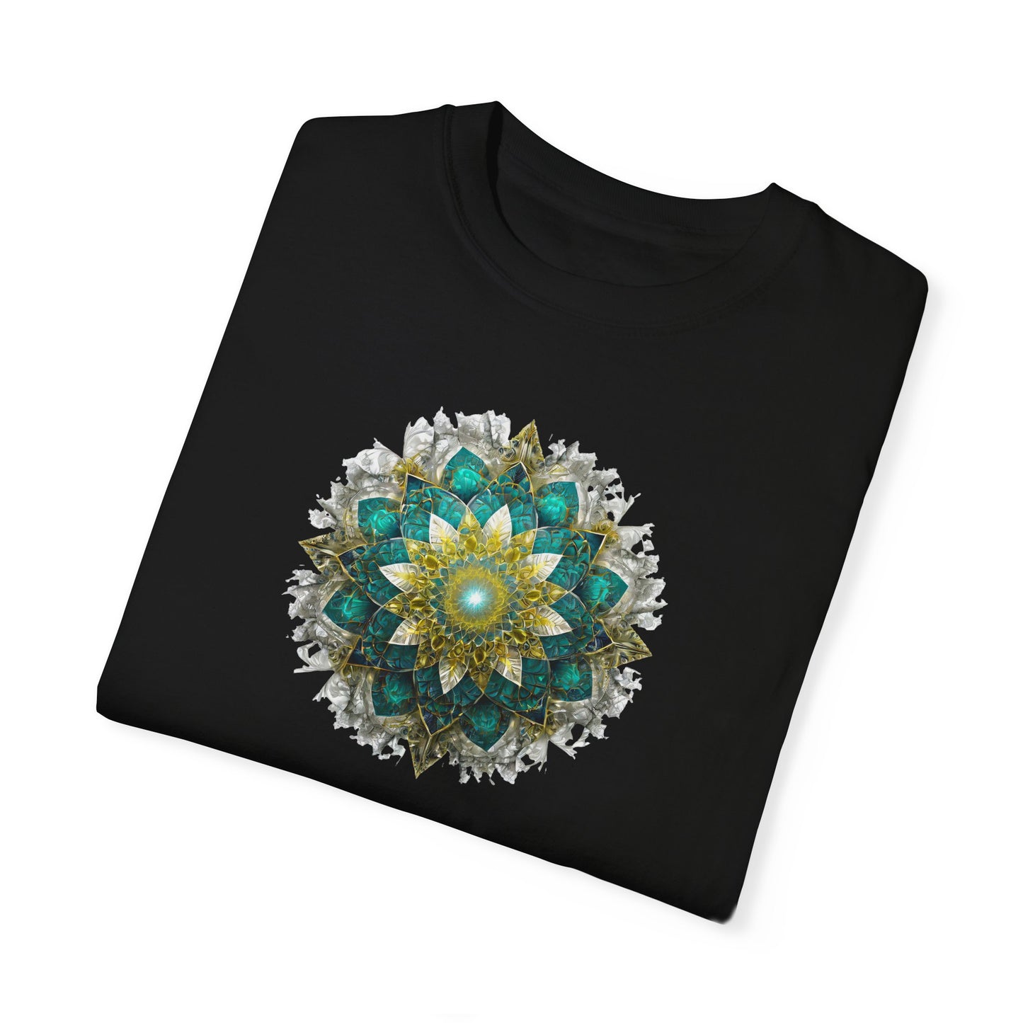 Men's Teal and Gold Mandala Tee