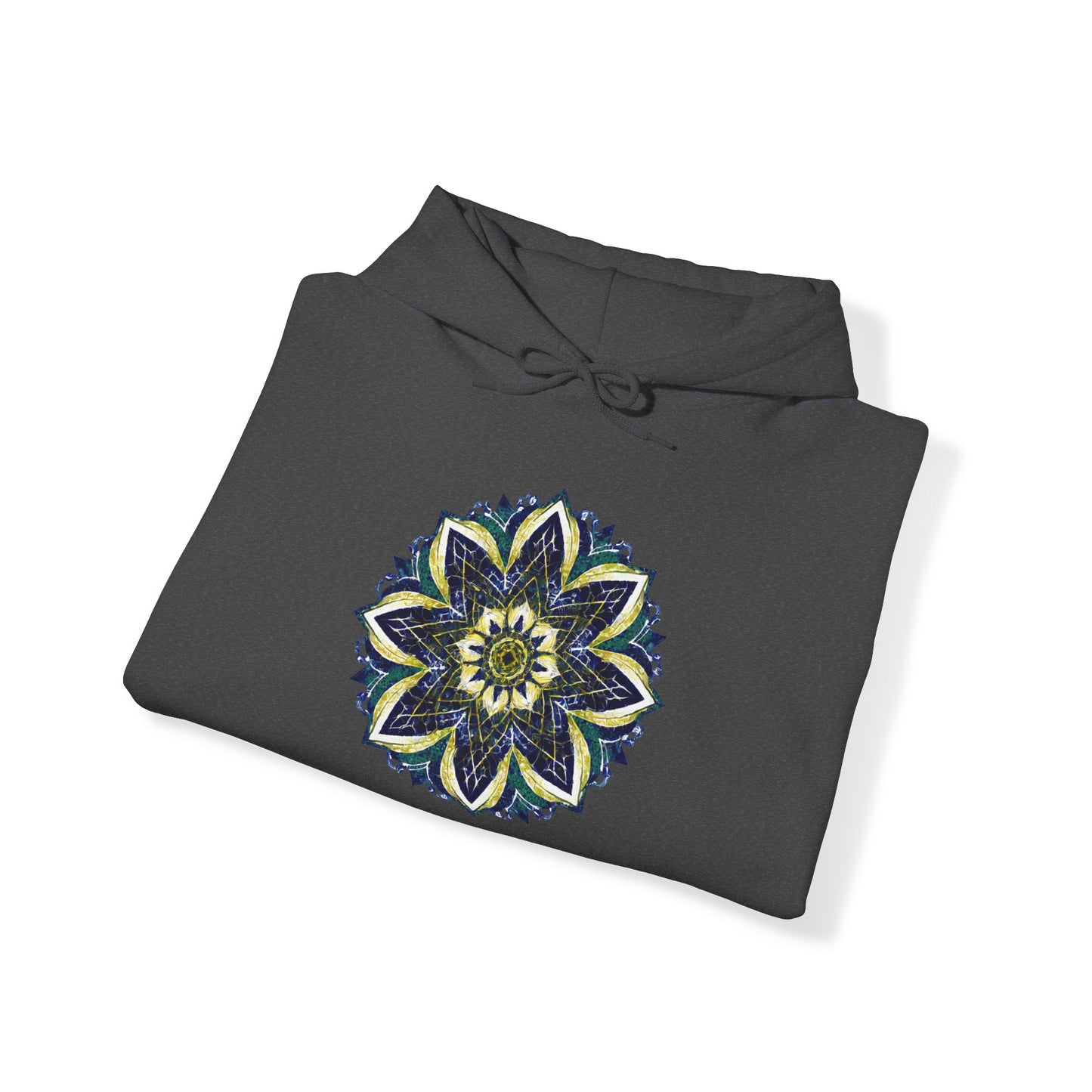 Men's Blue and Yellow Mandala Pullover Hoodie