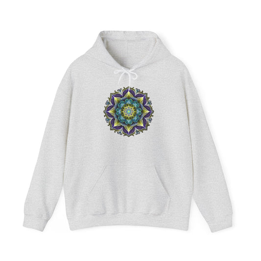 Women's Purple and Teal Mandala Pullover Hoodie