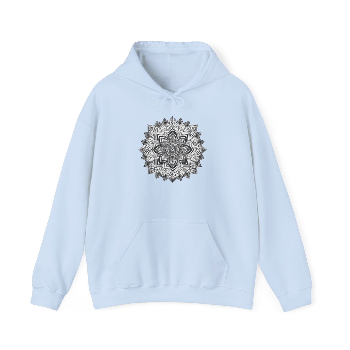 Women's Black And White Mandala Pullover Hoodie