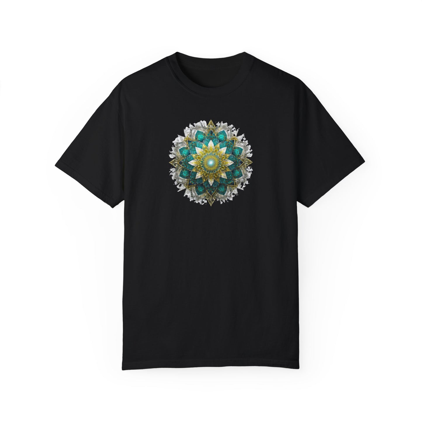 Men's Teal and Gold Mandala Tee