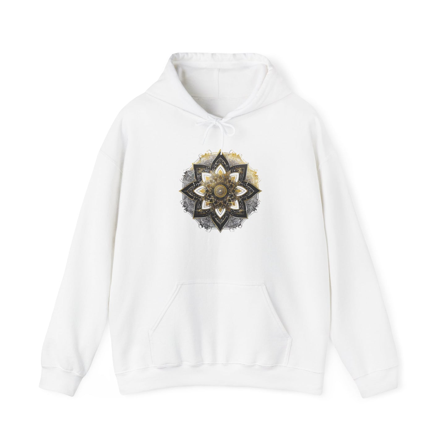 Men's Black and Gold Mandala Pullover Hoodie