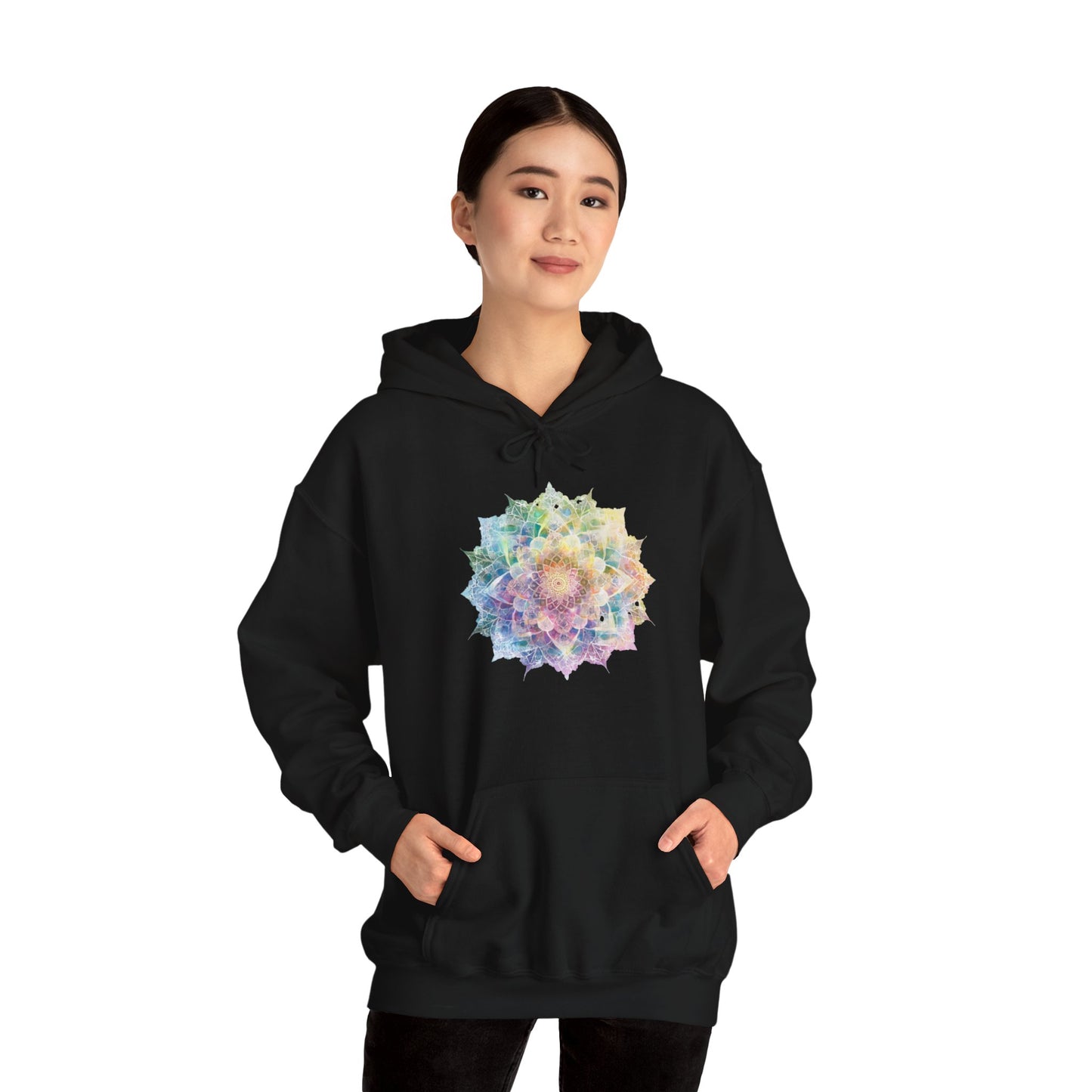 Women's Multicolor Pastel Mandala Pullover Hoodie