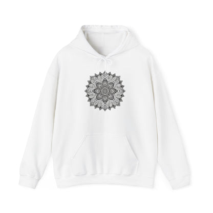 Women's Black And White Mandala Pullover Hoodie