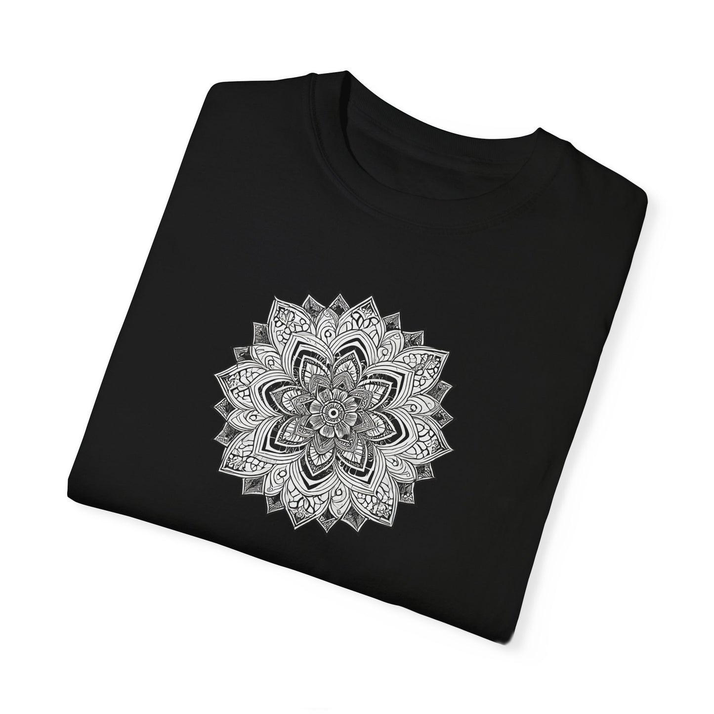 Women's Black and White Mandala Tee