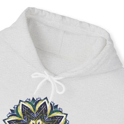 Men's Blue and Yellow Mandala Pullover Hoodie