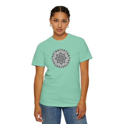 Women's Black and White Mandala Tee