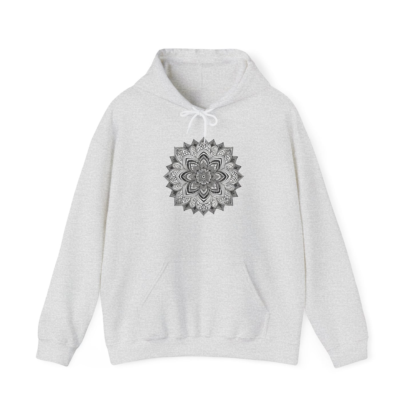 Women's Black And White Mandala Pullover Hoodie