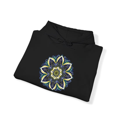 Men's Blue and Yellow Mandala Pullover Hoodie