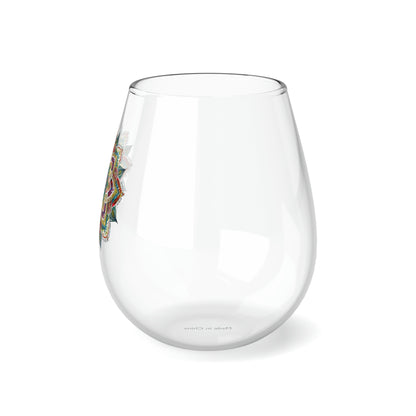 Multicolor Mandala Stemless Wine Glass