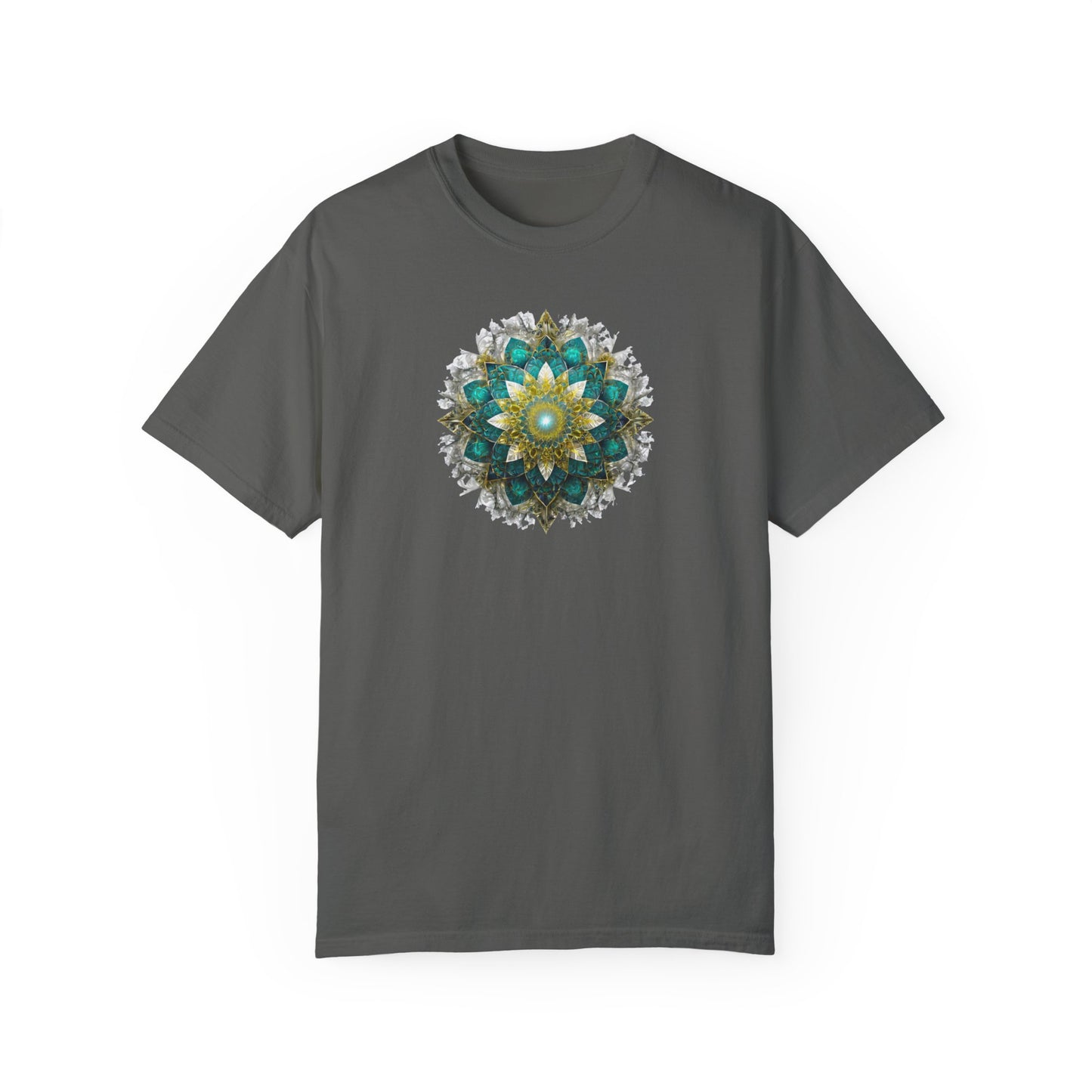 Men's Teal and Gold Mandala Tee