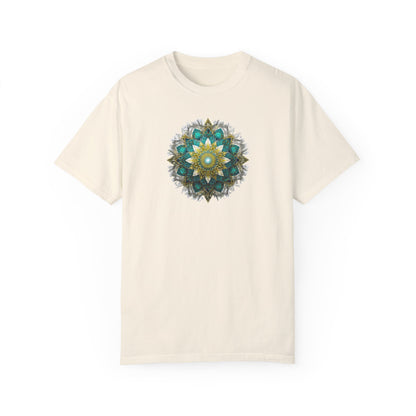 Men's Teal and Gold Mandala Tee