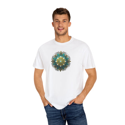 Men's Teal and Gold Mandala Tee