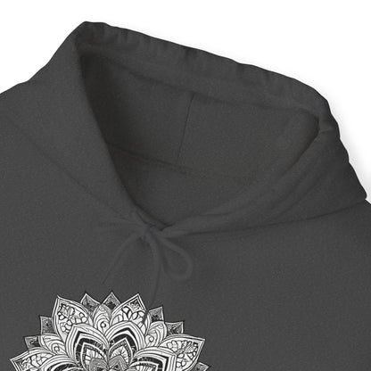 Men's Black and White Mandala Pullover Hoodie