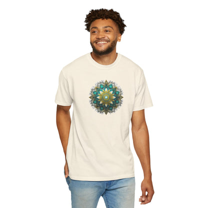 Men's Teal and Gold Mandala Tee