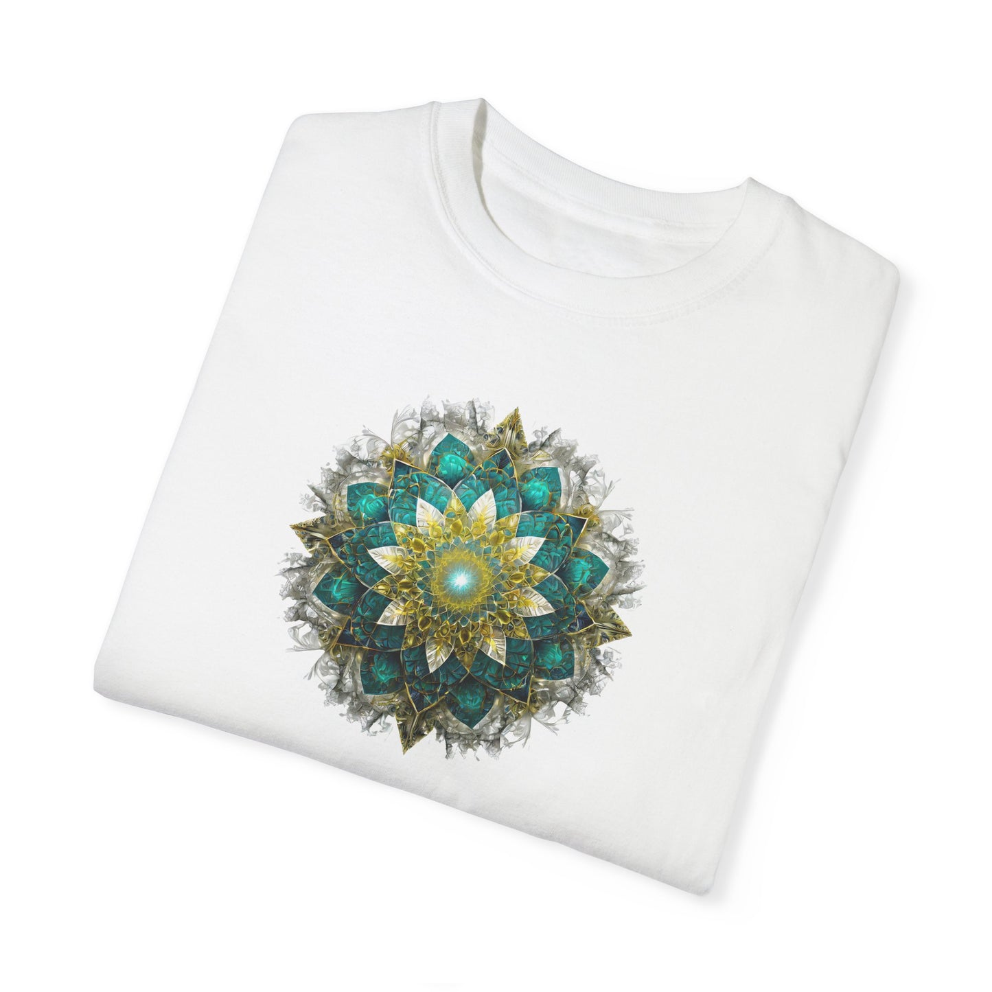 Men's Teal and Gold Mandala Tee