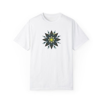 Men's Black and Yellow Mandala Tee