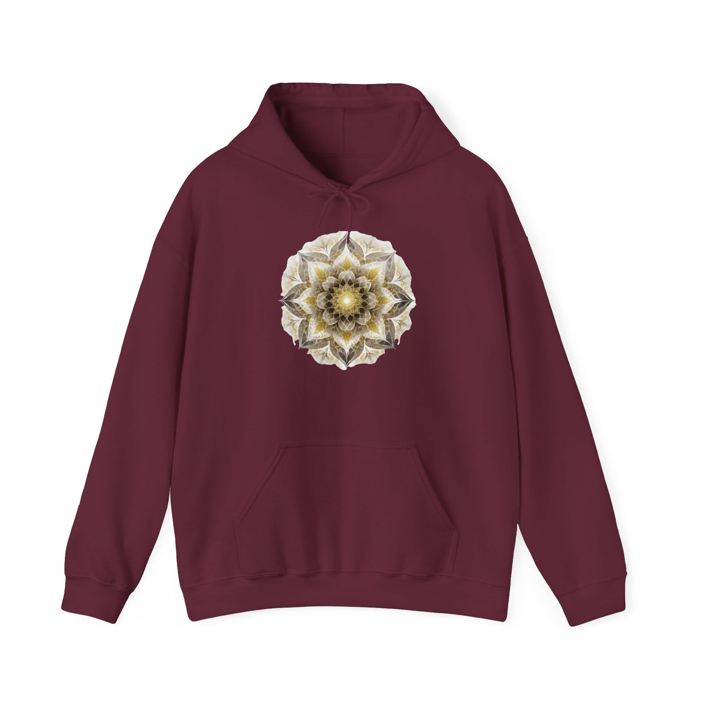 Women's Black and Gold Mandala Pullover Hoodie