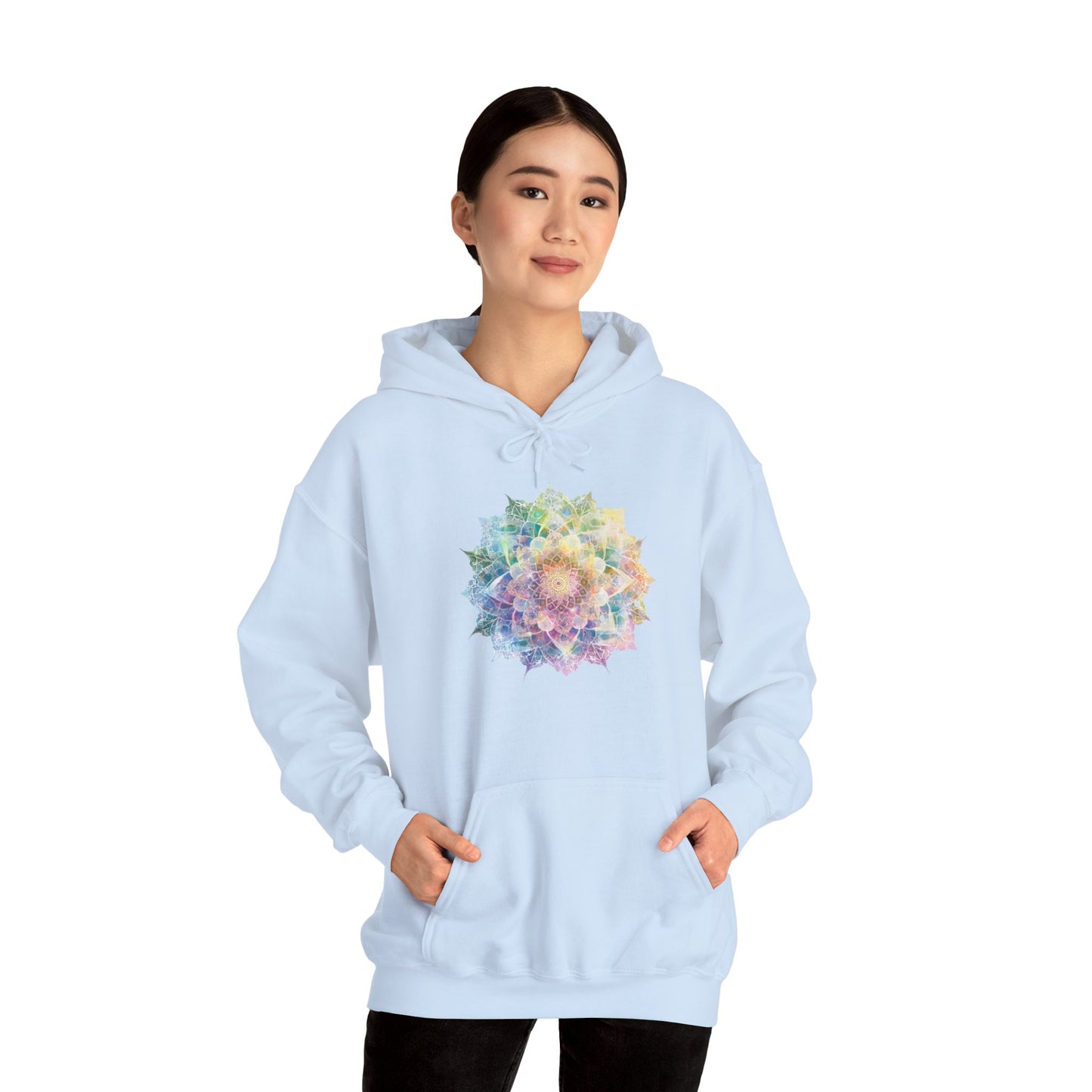 Women's Multicolor Pastel Mandala Pullover Hoodie