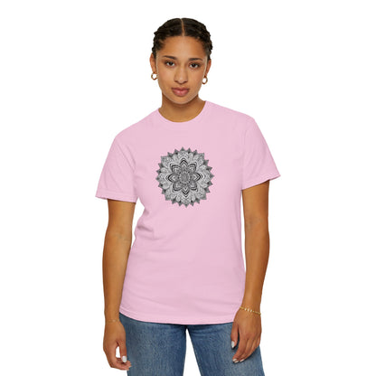 Women's Black and White Mandala Tee