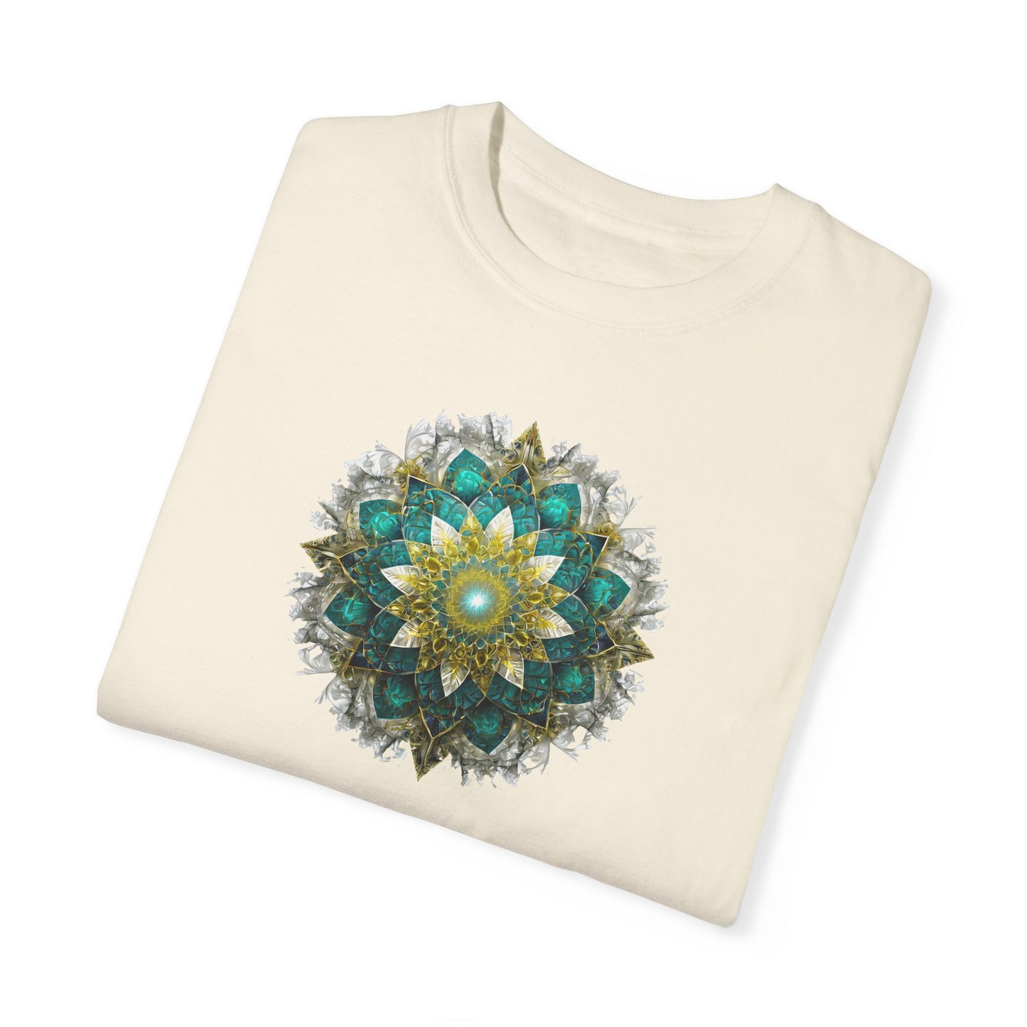 Men's Teal and Gold Mandala Tee